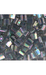Miyuki tila 5x5mm beads - Dark grey rainbow luster TL-2440D